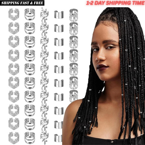 Pcs silver dreadlock beads - 50,