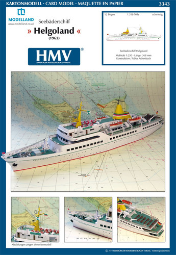 Ferry boat helgoland 1963 card - ferry,
