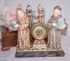 Austrian Majolica Monk Clock