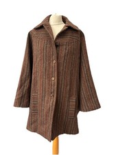 Brown Cape Coat One Size Long Sleeve Button Up Women’s 