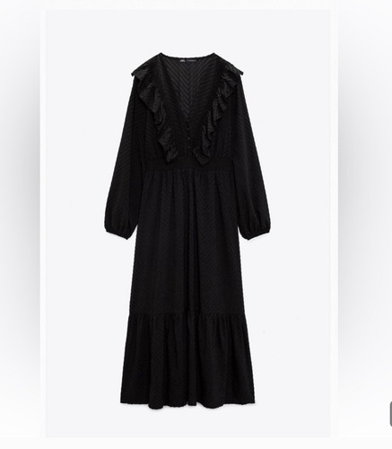 New zara dotted midi black - new,