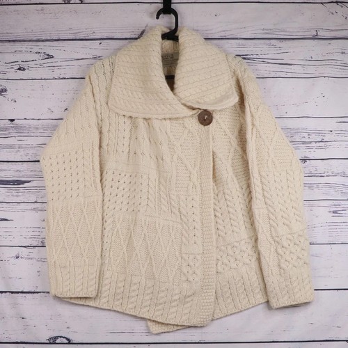 Aran knit cardigan jumper - cardigan,