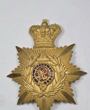 Victorian officers cadet's gilt and enamel helmet plate-Royal military College.