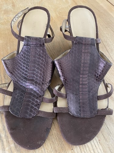 Nine west brown leather - leather, wedge
