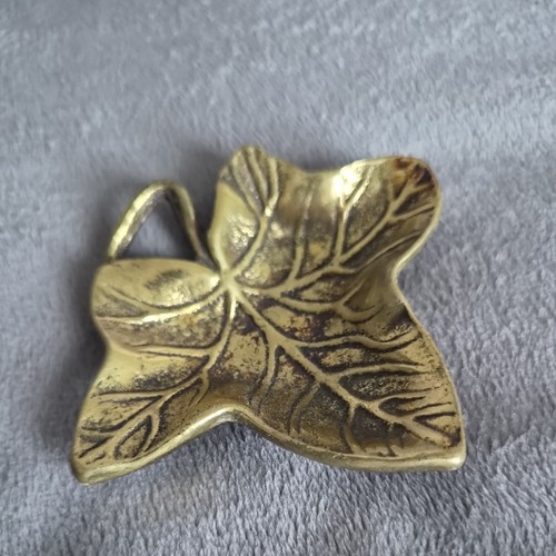 Small brass leaf trinket - small,