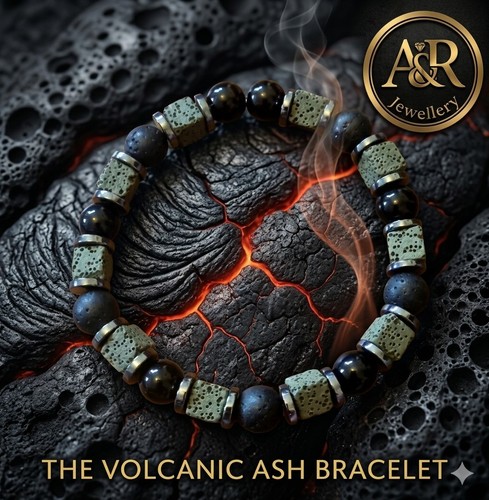 Lava bracelet men black - lava, men's