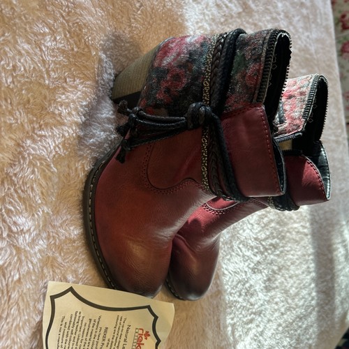 Rieker burgundy ankle boots - rieker,