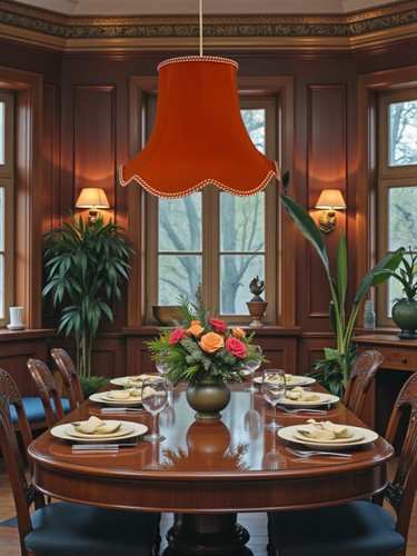 Terracotta table lamp - , shades