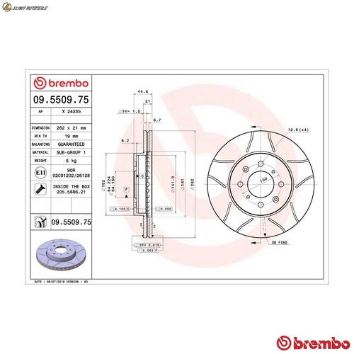 Brake disc 5509 75 - brake, for