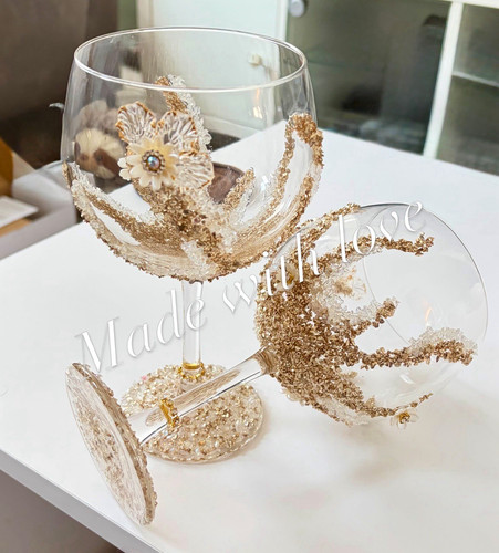 2pc clear glass gin - clear,