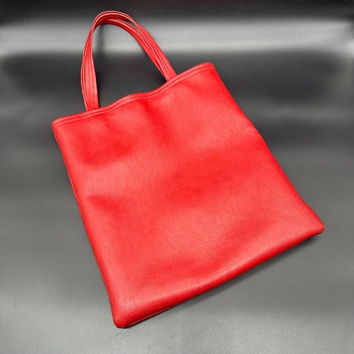 Vintage 1970s red vinyl tote - vintage,