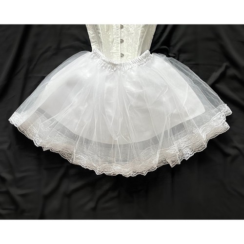 White mesh lace - layered, tutu