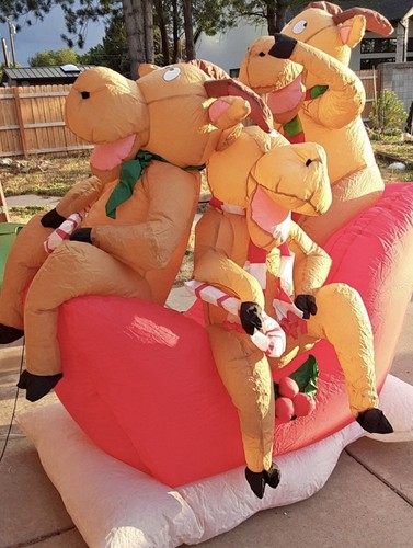 Rare gemmy reindeer sled - rare,