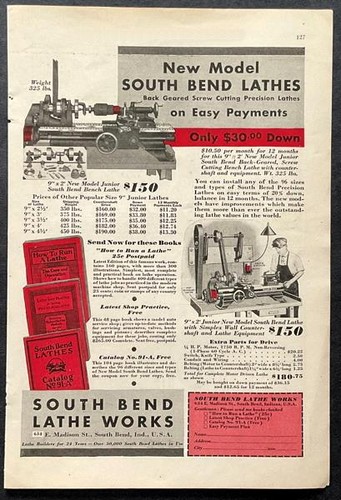 1931 print south bend back - ad,