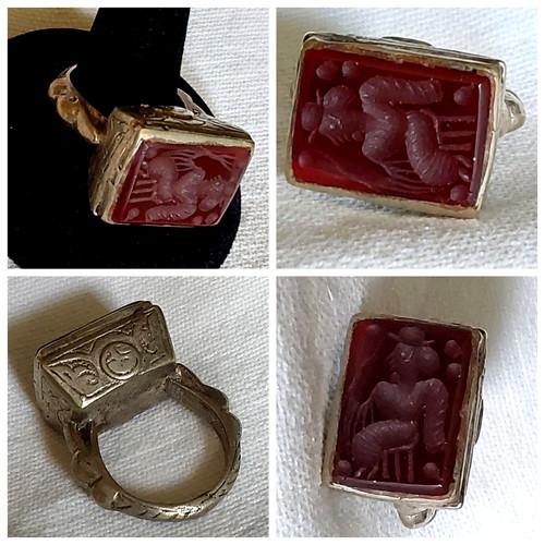 Antique intaglio orange - antique,