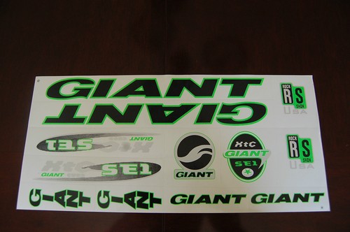 Giant xtc se1 stickers black - xtc,