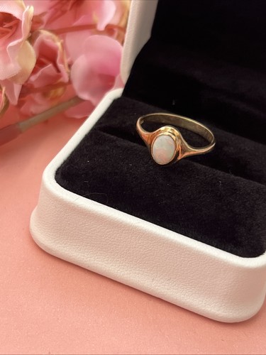 9ct gold natural opal ring - opal,