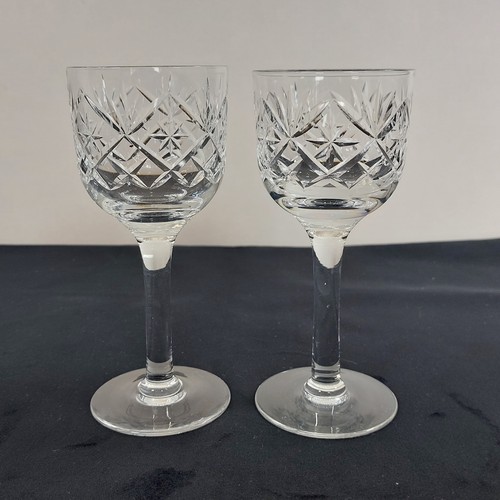 Cut crystal wine hock glass - cut,
