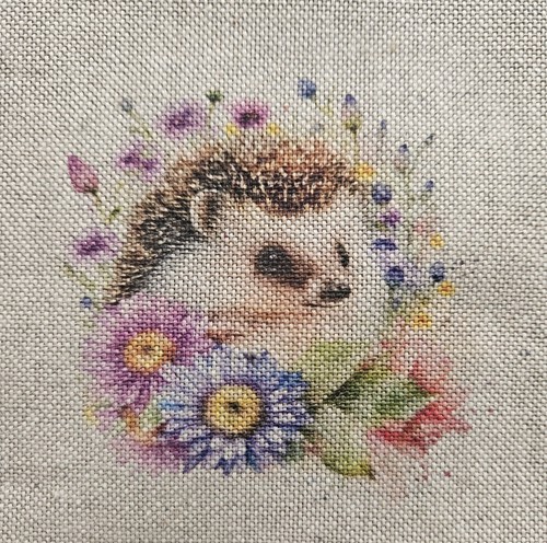 Hedgehog fabric linen look - fabric, linen-look