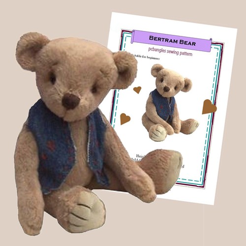 Bertram bear soft toy sewing - toy,