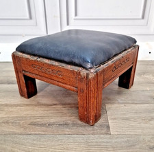 Antique oak small footstool - antique,