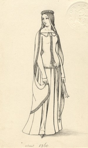 Medieval lady 1360 from a - medieval,