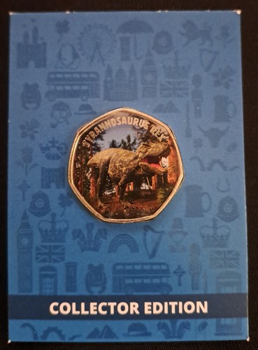 Rex commemorative 50p shape - t-rex,