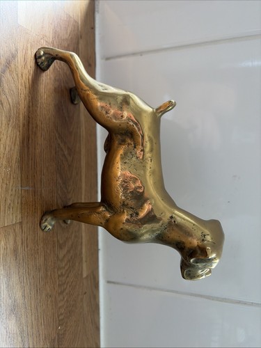 Brass boxer dog figurine - brass,