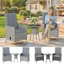 Rattan bistro set - bistro, reclining