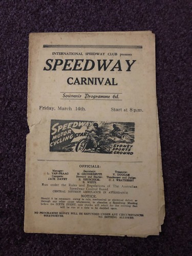 Speedway programme australia - programme,