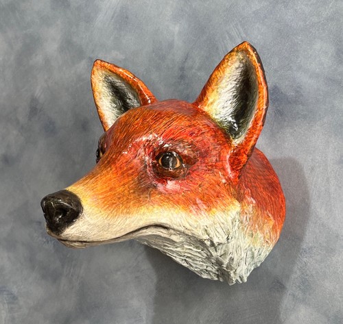 Paper mache fox head ethical - mache,