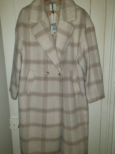 Ladies ivory beige checked - beige,