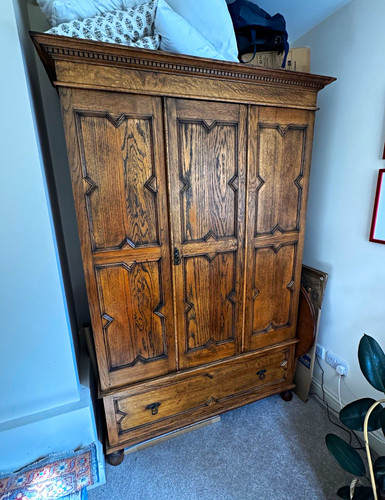 Antique dark oak freestanding - dark,