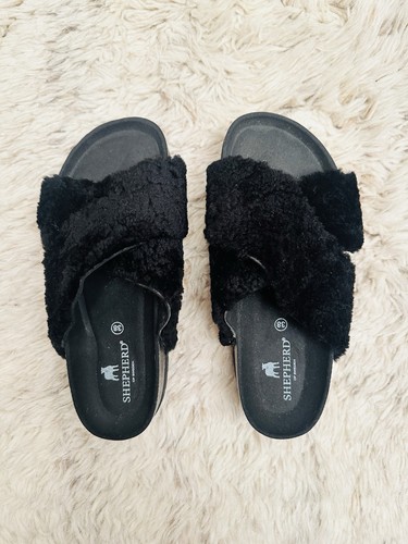Shepherd black shearling elsa - black,