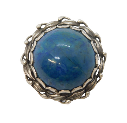 Sterling silver mounted glazed - sterling,