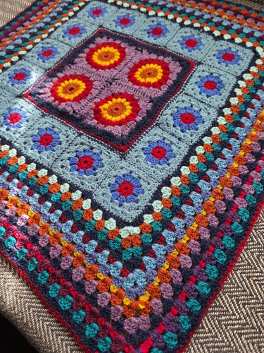Hand woven crochet blanket - woven,