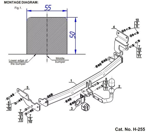 Swan neck tow bar for - neck,