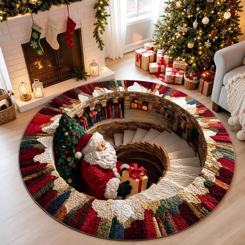 Santa spiral staircase - santa, 3d