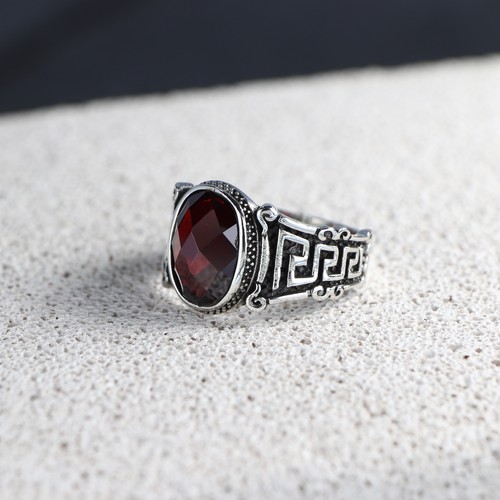 Garnet gemstone ring handmade - garnet, ring,