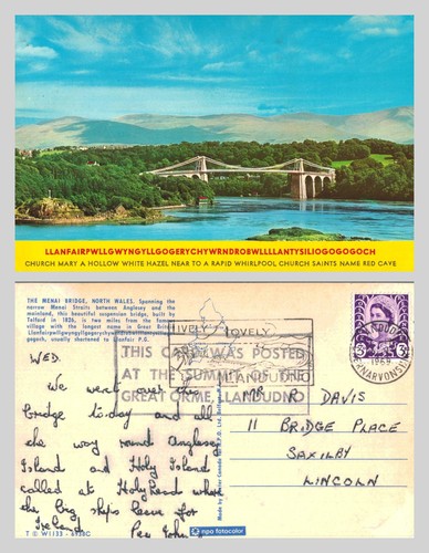 Vintage postcard menai - postcard,
