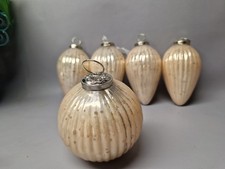 Pink glass large baubles - glass,