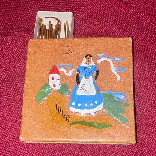 Vintage hand painted leather - hand-painted,