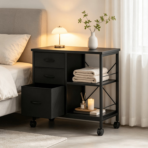 Drawer mobile bedside table - 3,