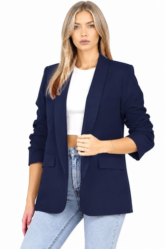 Womens blazer ruched sleeve - ruched,