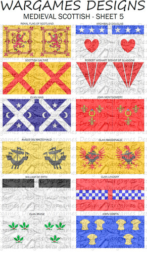 28mm medieval scots flags - medieval,