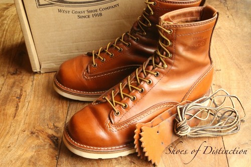 Wesco tan brown leather derby - leather,
