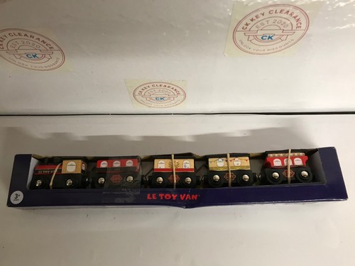 Toy van wooden train set - le,