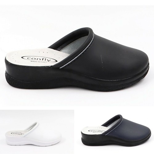 Mens faux leather clogs mules - faux,