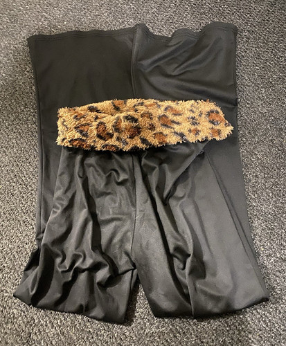 Women black satin leopard - satin,