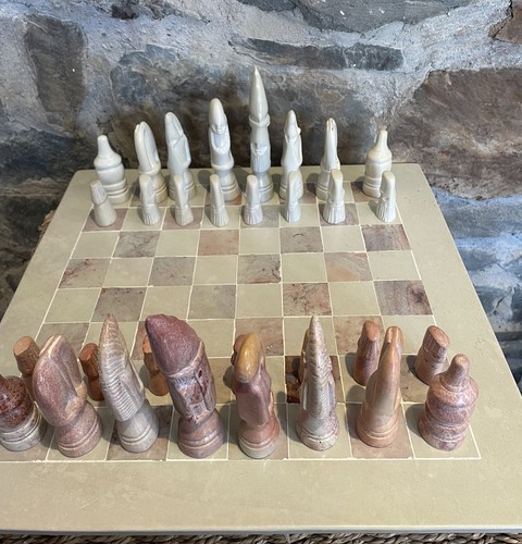 Soapstone tribal chess - soapstone,
